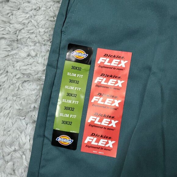 Dickies Slim Fit Tapered Twill Flex Green Work Pants Men's Size 30 x 32 - Picture 3 of 8